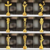 Plaques de trophées en résine personnalisées écologiques de style sportif pour entreprises, avec base en cristal au design unique, coupe de récompense d'honneur – Vente en gros