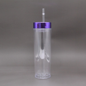 Vasos con tapas y pajitas, vasos con doble pared acrílica, transparente, transparente, sin Bpa, personalizado, 16Oz, venta al por mayor - Product Image 3