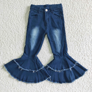 Pantalones Largos Acampanados para Bebés Niñas, Jeans Azules de Alta Calidad para Primavera, Otoño e Invierno - Product Image 2