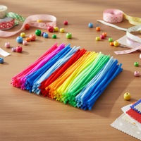 Fournitures de bricolage en gros, fils pelucheux, bâtonnets torsadés, nettoyeurs de tuyaux, fils chenille, fils chenille pour enfants, jouet en fil de chenille