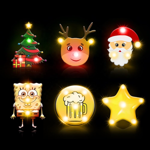Vendita calda di alta qualità LED lampeggiante spilla spilla in plastica distintivo Logo personalizzato per feste feste Ramadan April giorno dello sciocco - Product Image 6