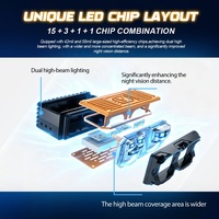 Xenplus GM05 56000LM 220W Phares auxiliaires à lentille de projecteur LED à cinq perles, double faisceau, éclairage de calandre IP68 pour moto, SUV, tout-terrain
