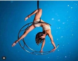 <span class=keywords><strong>Aro</strong></span> lunar para yoga aéreo, barra de suspensión de doble oreja para pole dance, acrobacias, gimnasia y espectáculos. - Product Image 4