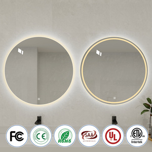 <span class=keywords><strong>Miroir</strong></span> <span class=keywords><strong>de</strong></span> <span class=keywords><strong>salle</strong></span> <span class=keywords><strong>de</strong></span> <span class=keywords><strong>bain</strong></span> intelligent rond nordique à LED avec écran tactile à induction et fonction anti-buée pour toilettes et maquillage - Product Image 2
