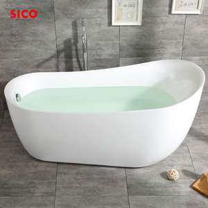 <span class=keywords><strong>Baignoire</strong></span> autoportante ovale en acrylique sans couture avec dossier ergonomique - Product Image 5