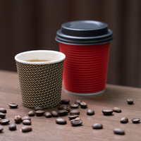Gobelets en papier ondulé 8-16 oz, écologiques, à paroi ondulée, jetables, pour les cafés, directement de l'usine