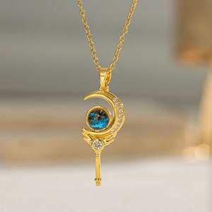 Collar de Acero Inoxidable con Luna y Estrella, Hipoalergénico, Chapado en Oro de 18k, con Colgante de Circonia para Mujer, Gran Venta - Product Image 2