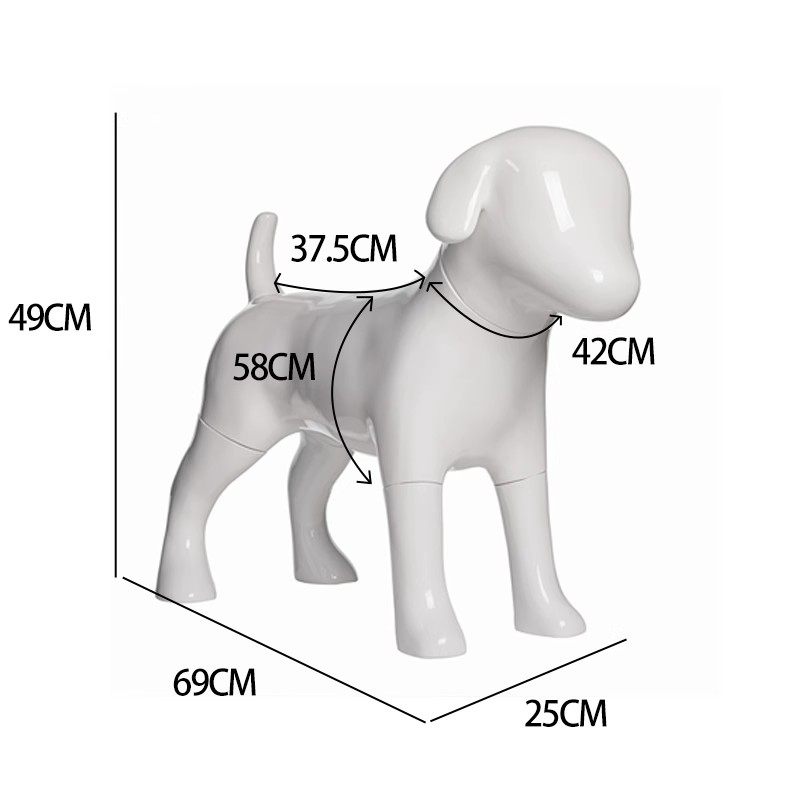 Cane astratto staccabile bianco lucido