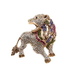 Broche en alliage style vintage motif lézard avec finition émaillée et strass, design animal rétro, accessoire pour fêtes, mariages et cadeaux - Product Image 4