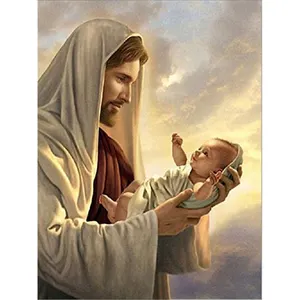婴儿基督耶稣满钻5D钻石画DIY时尚刺绣家居装饰定制钻石画十字绣套装
