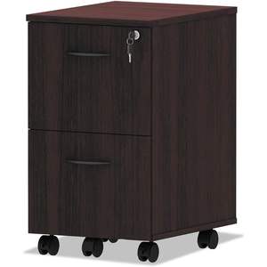 Alera Valencia Series - Mueble móvil con 2 cajones para archivos tamaño legal/estándar, acabado en caoba, 15,38 x 20 x 26,63 pulgadas - Product Image 5
