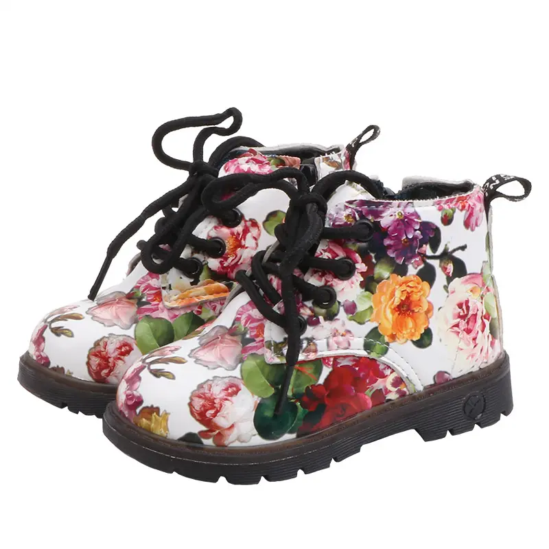 Ivy70052C 2020 Autumn winter hotselling kids ankle boot flower design shoes