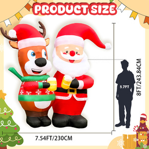 OurWarm 7.5ft عيد الميلاد نفخ رجل عجوز الأيلك نخب في الهواء الطلق حديقة زينة عيد الميلاد - Product Image 3