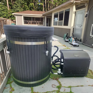 Bain de glace extérieur de jardin moderne de luxe de haute qualité, baril en acier inoxydable noir, <span class=keywords><strong>spa</strong></span> à immersion froide, filtre, refroidisseur - Product Image 6