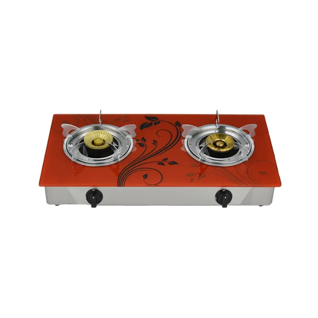 China hot sales reasonable price stainless steel tempered glass gas burner stove double burner gas cooker gas stove