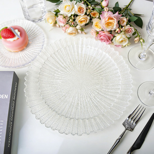 Assiettes <span class=keywords><strong>de</strong></span> présentation transparentes à texture glacée florale, vente en gros d'usine, pour la maison et les fêtes - Product Image 2
