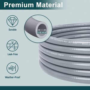 Tuyau de propane pour camping-car de 1,8 m (6 pieds), 3/8 et 1/2 pouce, surface lisse, basse pression, gris, <span class=keywords><strong>raccord</strong></span> rapide, <span class=keywords><strong>flexible</strong></span>, en caoutchouc, raccords en laiton, garantie 1 an - Product Image 5