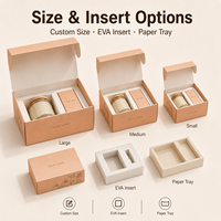 Boîtes à rabat personnalisées beige à motifs botaniques, boîtes cadeaux multi-scénarios à double compartiment pour bougies parfumées