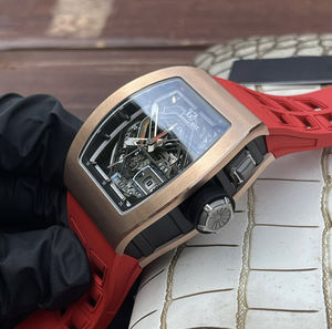 2025 뜨거운 판매 새로운 남자의 와인 배럴 모양의 기계식 시계 패션 디자이너 하이 퀄리티 YRM30-01 시계 - Product Image 2