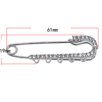 Épingle de sûreté en strass pailleté avec 5 boucles broche épingles Corsage pour bricolage artisanat fabrication de bijoux pull robe sac accessoire de mode