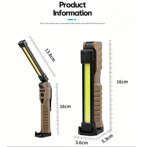ไฟทำงาน XB20300 ถึง 400LM แบบ LED COB คู่ แบตเตอรี่ 1200mAh ชาร์จผ่านพอร์ต Type-C ได้ 7 โหมดแสง ทนน้ำระดับ IPX4 มุมส่องสว่าง 180 องศา - Product Image 2