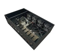 Casing Server senyap grosir dengan 8 kipas 8 GPU 65mm Rig ATX murah dengan catu daya