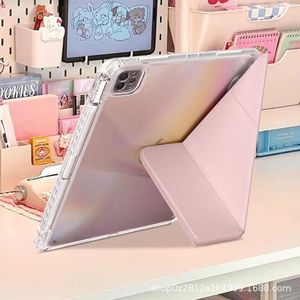 เคสไอแพดแบบตั้งได้ รองรับทุกรุ่น รวมถึงไอแพดแอร์รุ่นที่ 11 ดีไซน์อะคริลิคแบบพับรูปตัว Y ช่องใส่ดินสอ ฝาครอบโปร่งใสสูง - Product Image 2