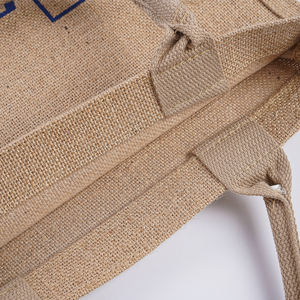 MBD01 Waterproof Burlap Gift Custom <strong>Jute</strong> Tote Bags for Wedding Natural Customized Logo with handle - Product Image 1