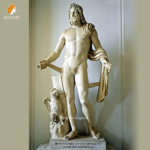 Mily Tay Chạm Khắc Cuộc Sống Kích thước đá cẩm thạch tự nhiên <span class=keywords><strong>Zeus</strong></span> tượng cho ngoài trời công viên công cộng trang trí - Product Image 5