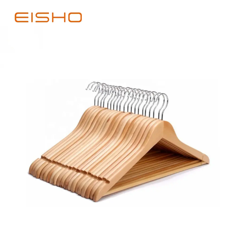Китайский поставщик EISHO, оптовая продажа, высокое качество, дешевые деревянные вешалки для одежды