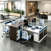 Table de bureau moderne JIUSHUN, modulaire, pour 4, 6, 8 ou 12 personnes, poste de travail durable avec cloison