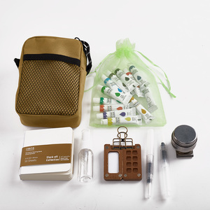 Ensemble d'outils de peinture à l'aquarelle portable <span class=keywords><strong>Liffy</strong></span>, boîte en bois de noyer, sac bandoulière, design moderne artisanal, peinture de nature morte - Product Image 3