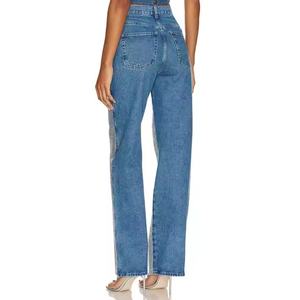 Nueva Llegada, Jeans de Pierna Ancha para Mujer, de Alta Calidad, Estilo Retro, Lavado Ácido, con Pedrería, Tallas Grandes, Cintura Baja, Corte Holgado - Product Image 3