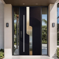 Porte extérieure antivol de norme européenne pour la porte d'entrée principale de luxe de grande villa Porte d'entrée moderne en acier inoxydable