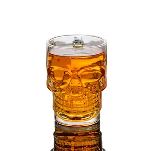 500ml Nique Shape Design Glas Südamerika Hot Selling Schädels aft Bierglas Skelett becher Ionen beschichtete Tasse mit Griff für Pub