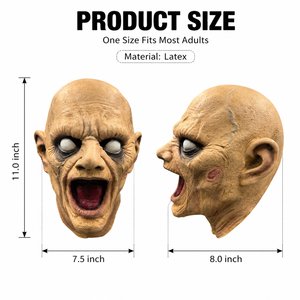Masque de monstre en latex effrayant pour Halloween, masque intégral avec un look de zombie effrayant pour les fêtes costumées, les maisons hantées et les événements d'<span class=keywords><strong>horreur</strong></span> - Product Image 6