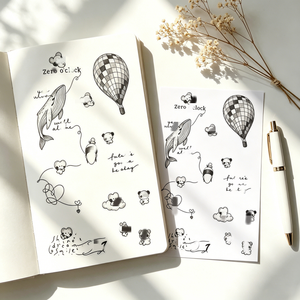 Autocollant décoratif ours et baleine dessinés à la main ARIRANG des Bangtan Boys KPOP, directement de l'usine, pour la décoration de journaux et comme cadeau souvenir pour les fans - Product Image 2