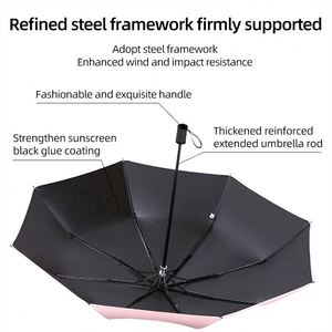 Parapluie publicitaire pliant 3 sections, entièrement automatique, coupe-vent, portable et personnalisable – Prix abordable - Product Image 2