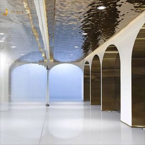 EX113 0.5-3mm <b>Mirror</b> Finish Rose Gold/Golden Water Ripple Decorative Wall <b>Panel</b> Stainless Steel AISI 304 300 Series Plate - Product Image 3