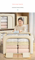 Boîte de rangement pour vêtements, panier de grande capacité, extra-large, dédié aux armoires domestiques, en tissu, organisateur polyvalent pour vêtements et literie