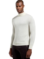 Pull à col montant en mélange de laine mérinos pour homme OEM |   Pull en tricot uni personnalisé
