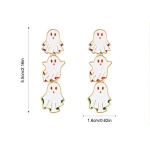 Pendientes de Fantasma Retro de la Colección Little Ghost, Lindos Pendientes de Fantasma para Halloween, Venta al por Mayor de Fábrica para Europa y Estados Unidos, Aleación Principal - Product Image 5