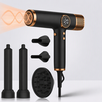 Sèche-cheveux professionnel haute vitesse 1800W en alliage d'aluminium, ensemble avec moteur BLDC ionique 3 vitesses, outil de coiffage portable avec diffuseur pour salon