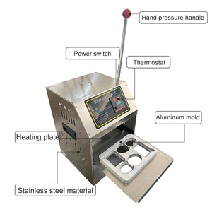 Hình bầu dục Biscuit phim niêm phong máy nhãn hiệu sữa nhỏ sữa chua cốc selaer nhôm lá khay đóng gói máy cho ngón tay Cookie - Product Image 2