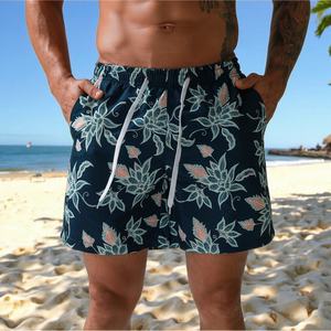 Trajes de Baño para Hombre de Talla Grande con Estampado Personalizado, Diseño de Parches y Laterales de Malla, Muy Populares - Product Image 2