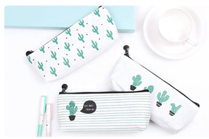 En gros pas cher école enfants cadeaux fermeture éclair toile mignon <span class=keywords><strong>cactus</strong></span> pochette à crayons - Product Image 3