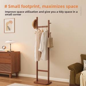 Porte-vêtements en bambou sur pied au design moderne pour chambre <span class=keywords><strong>à</strong></span> coucher, intérieur, 162 cm de haut, multifonctionnel - Product Image 3