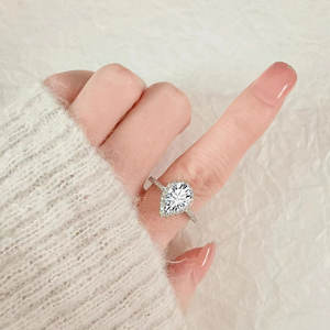 Venta al por mayor de alta calidad exquisita joyería corte gota de agua circón promesa compromiso boda novia mujeres anillo de compromiso - Product Image 3