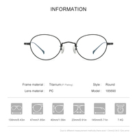 Gafas Borregls de Titanio Puro para Hombre, Montura Redonda de Diseño, Marca Nueva 2025, Ligeras, Estilo Japonés, Modelo 185690