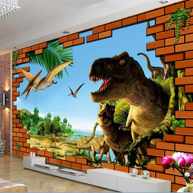 3D Bedroom Animal Wall Stickers of Dinosaur for Children Decor